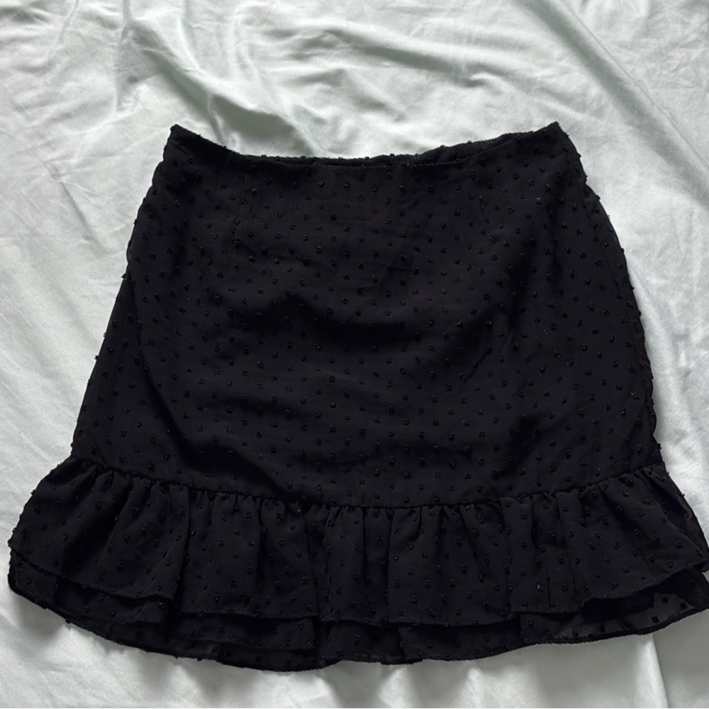 Elegant Black Ruffled Skirt